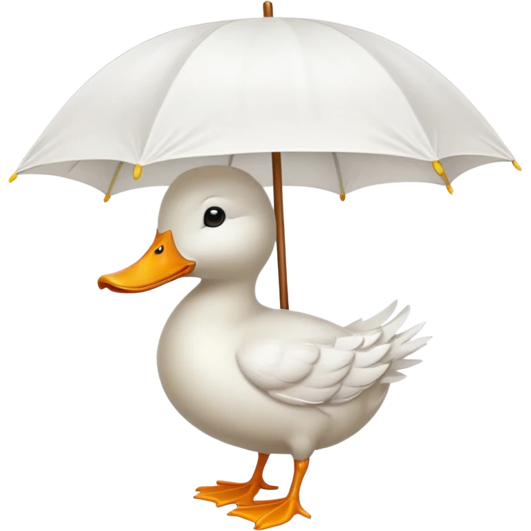 Duck holding white umbrella emoji