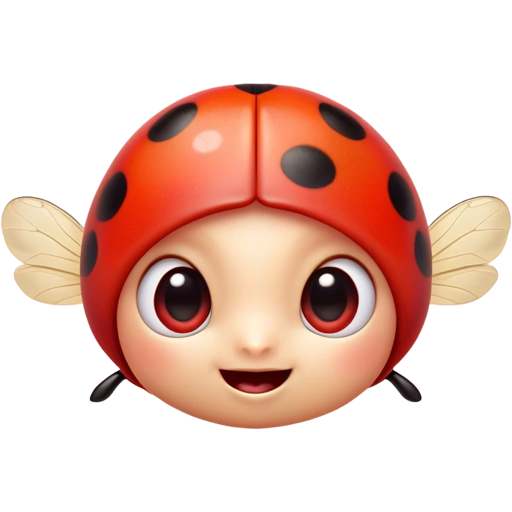 Cinematic Cheeky Ladybug Portrait Emoji, Head tilted dramatically with an exaggeratedly surprised expression, featuring a petite, vibrant form with wide, comically expressive eyes full of playful disbelief and animated, fluttering wings, Simplified yet hilariously expressive features, highly detailed, glowing with a slightly sassy scarlet glow, high shine, dramatic yet playful, stylized with an air of cheeky garden mischief, soft glowing outline, capturing the essence of a meme-worthy ladybug that looks ready to flutter its way into viral fame! emoji
