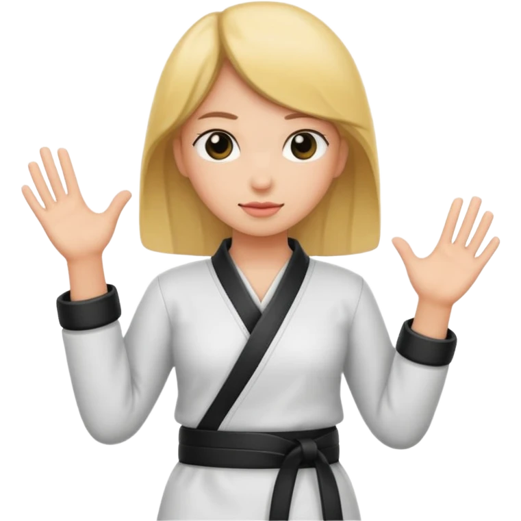 black belt in girl hand emoji