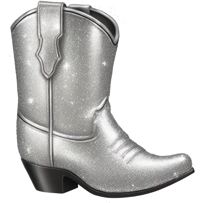 silver sparkly cowboy boots emoji