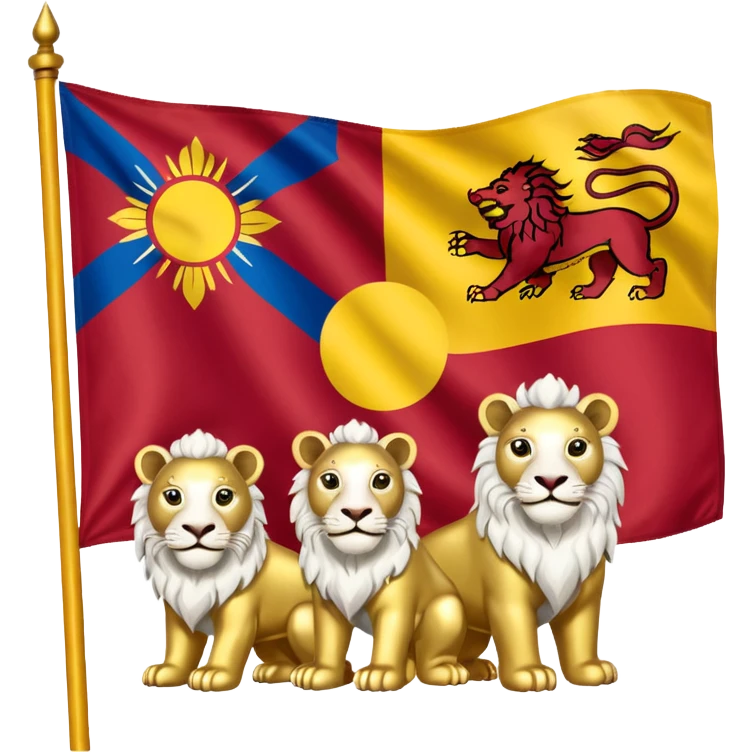 make flag of Tibet add 2 snow lion emoji