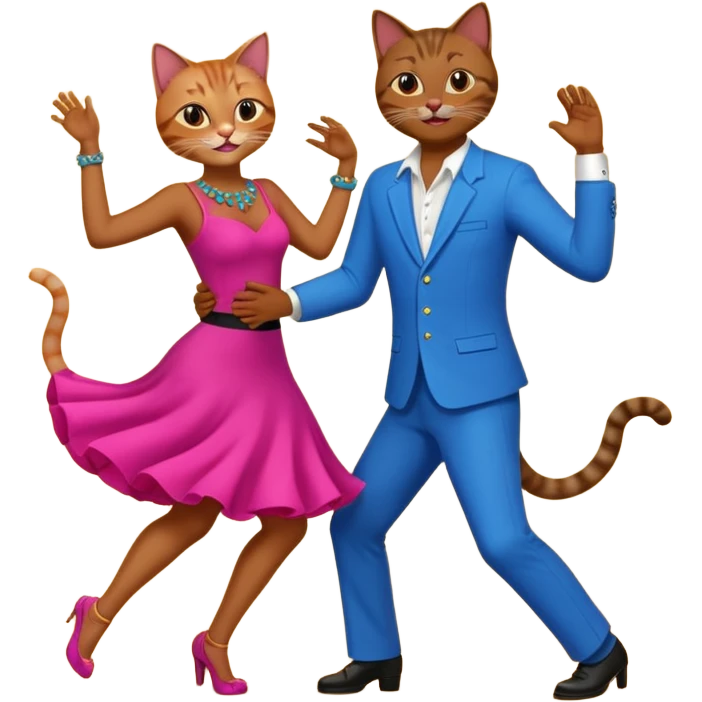 Cats couple salsa dancing  emoji