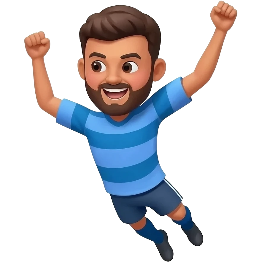 Celebrating a goal emoji