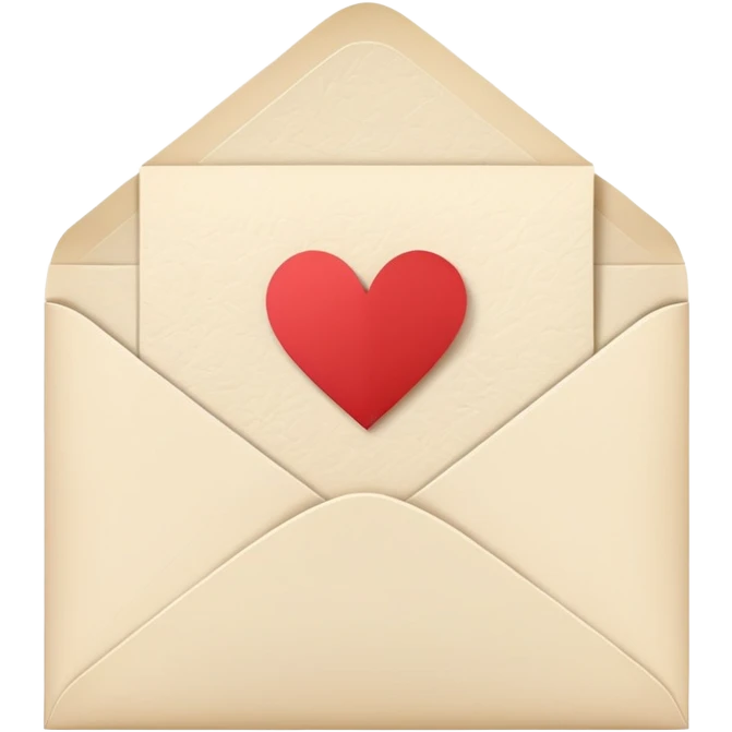 open envelope with a decorative invitation card slightly popping out, showing a heart or star icon emoji