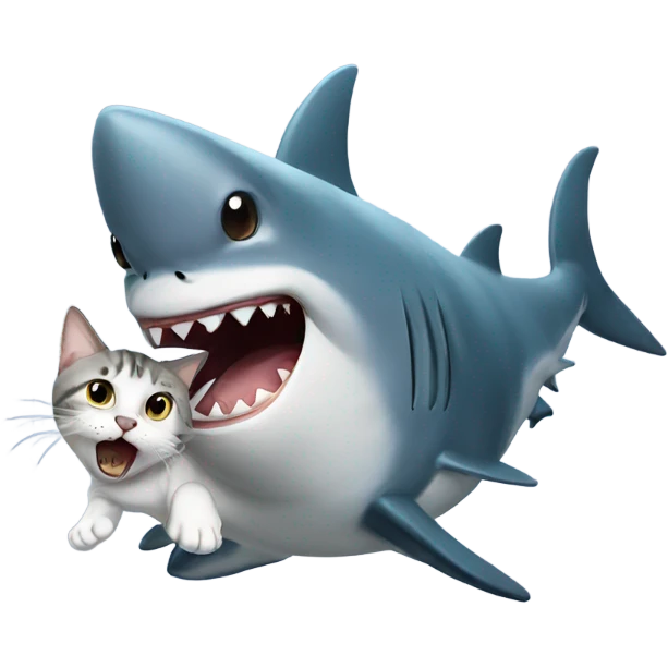 shark holding cat emoji