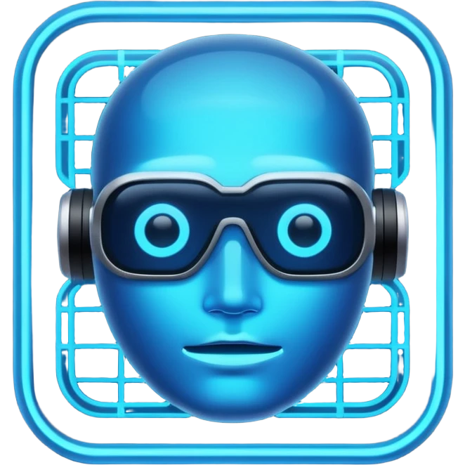 Blue data AI emoji