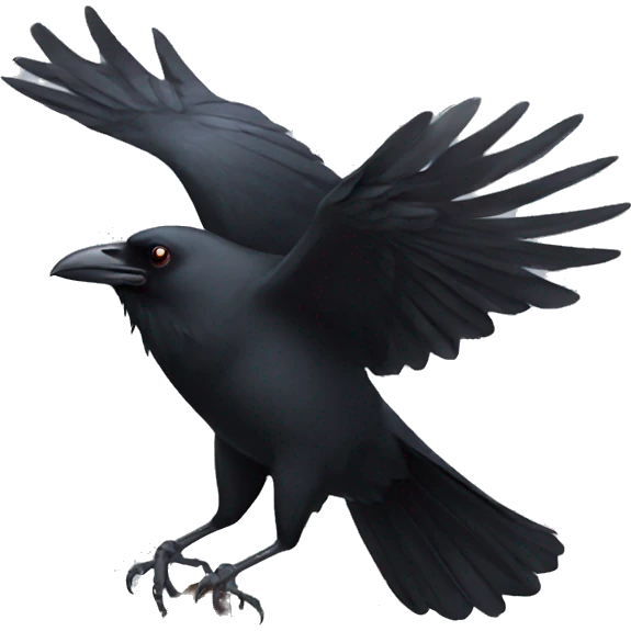 Crow flying emoji