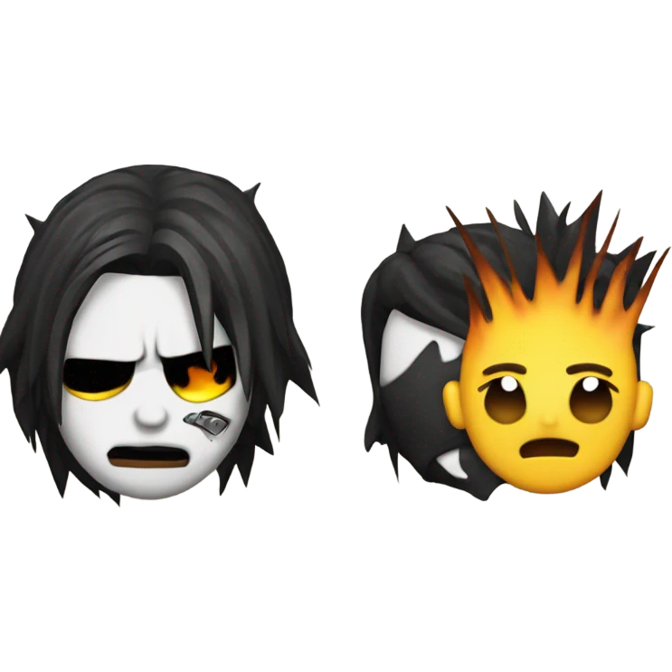 punk emoji, hardcore rock face emoji with hands, leather jacket emoji