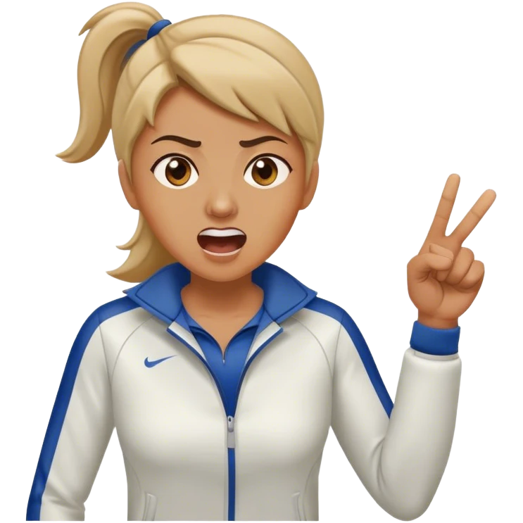 female sport coach pointing finger and yelling emoji