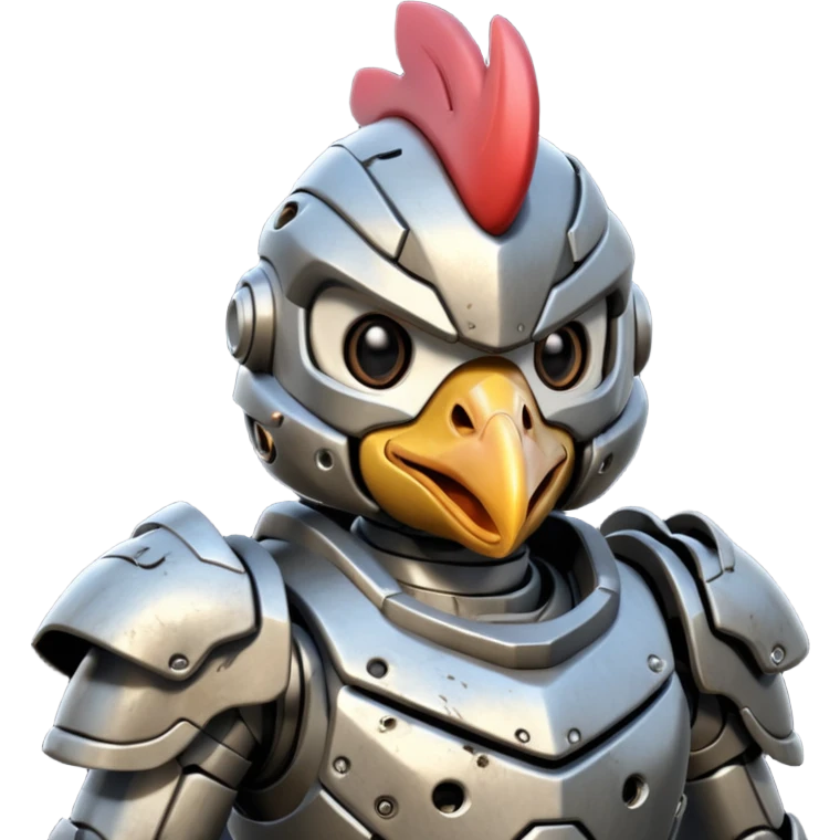 Mecha battle chicken humanoid creature but more human than chicken emoji