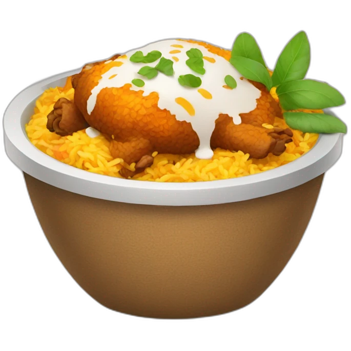 Biryani with leg peice  emoji