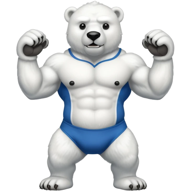 flexing polar bear with tanktop emoji