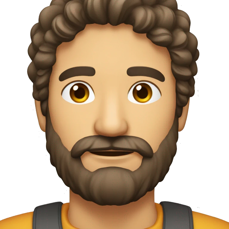 Hombre moreno achinaro pelo para el lado con barba  emoji