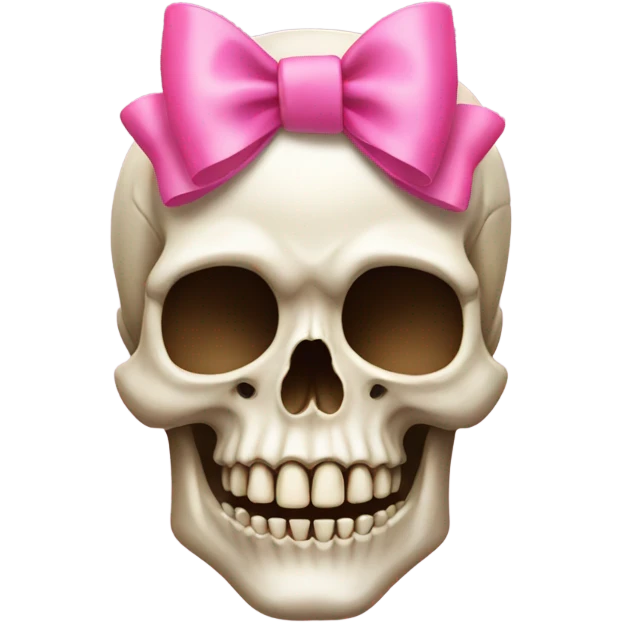 Skull with a pink pink bow emoji