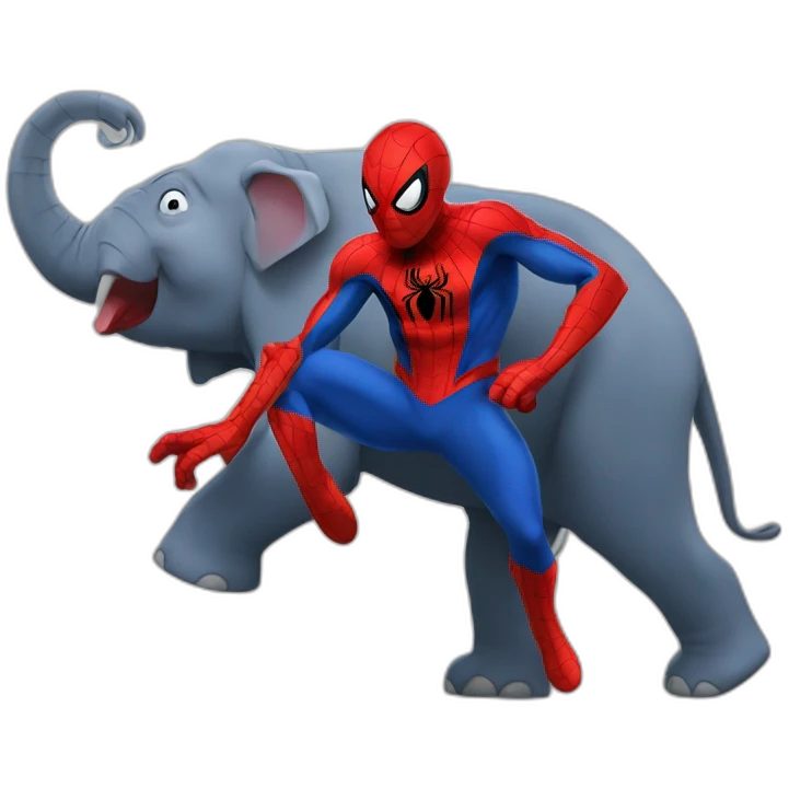 Spiderman sur éléphant emoji