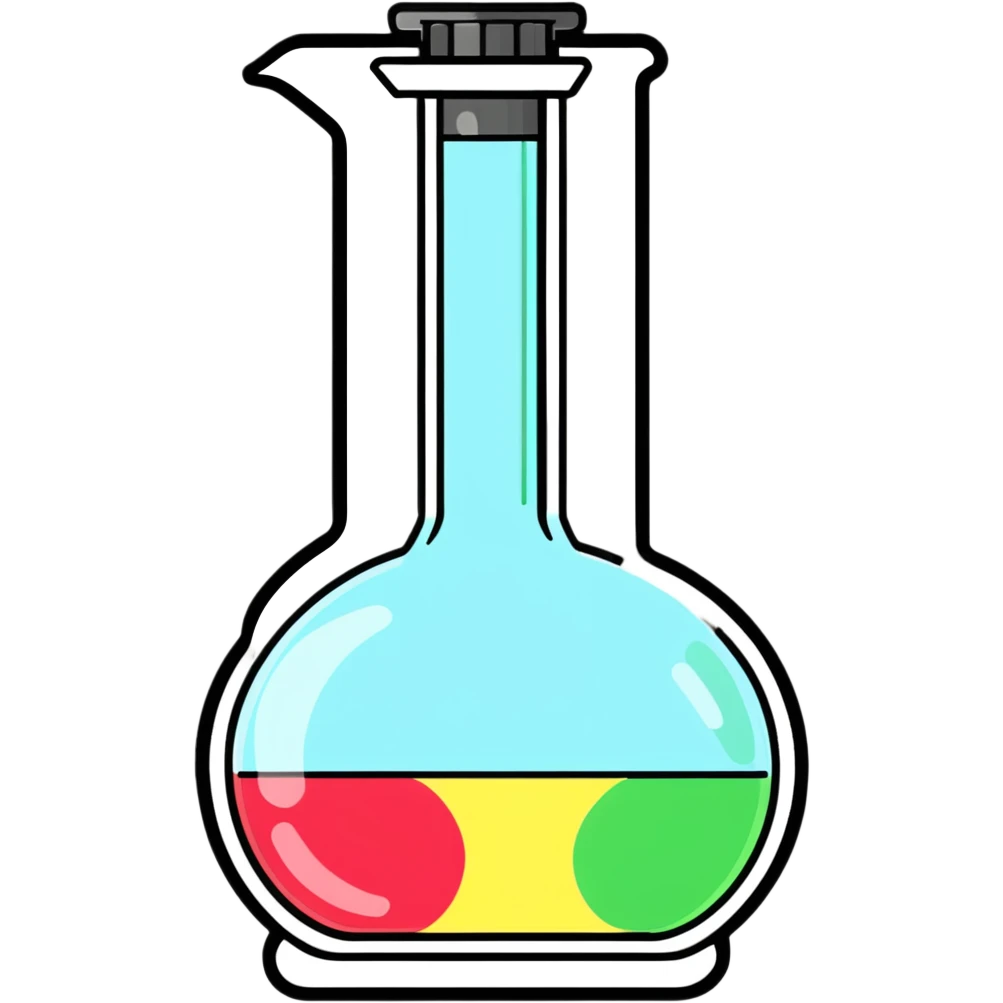 laboratory flask with bubbling chemicals emoji