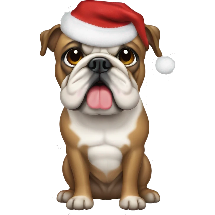Englische Bulldogge mit Weihnachts Pullover  emoji