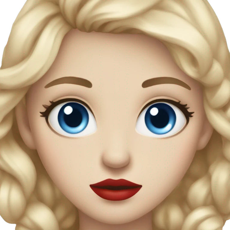 blue eyed, red lips, nordic ai girlfriend emoji