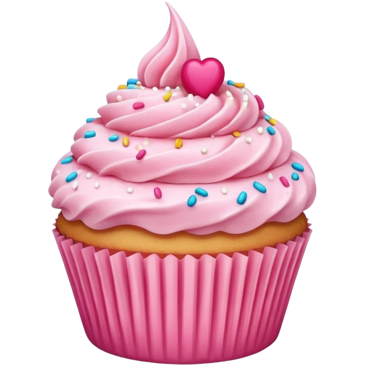 Cupcake with pink icing emoji