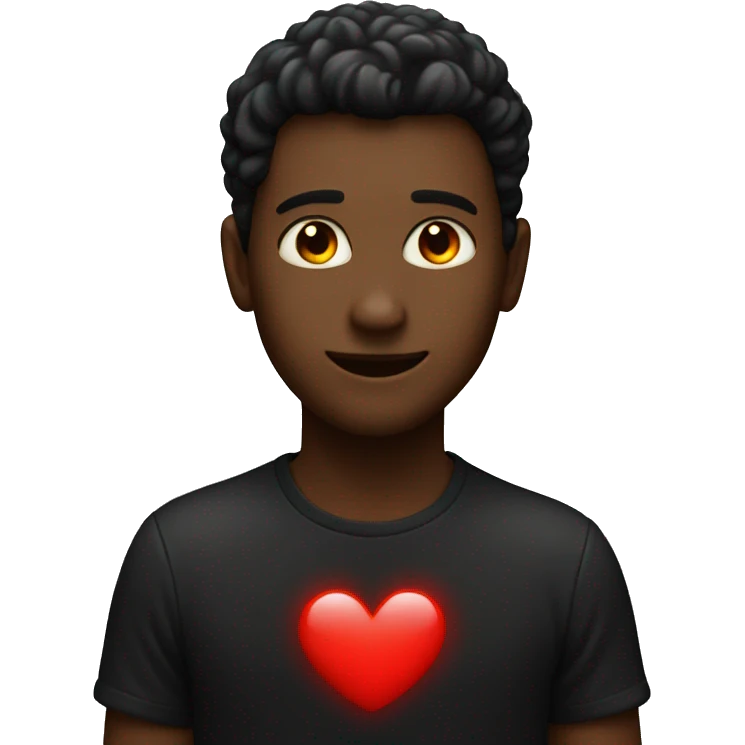 black and red glowing heart emoji