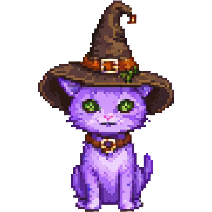 purple witch cat emoji