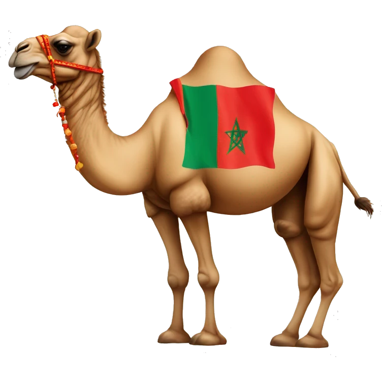 Camel with a moroccan flag emoji