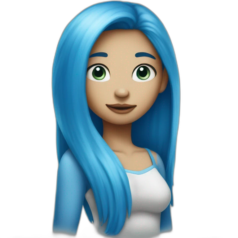 girl with blue skin like smurf emoji