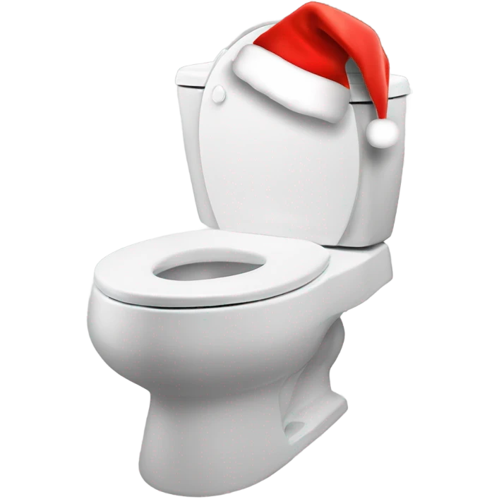 Skibidi toilet in a Santa hat emoji