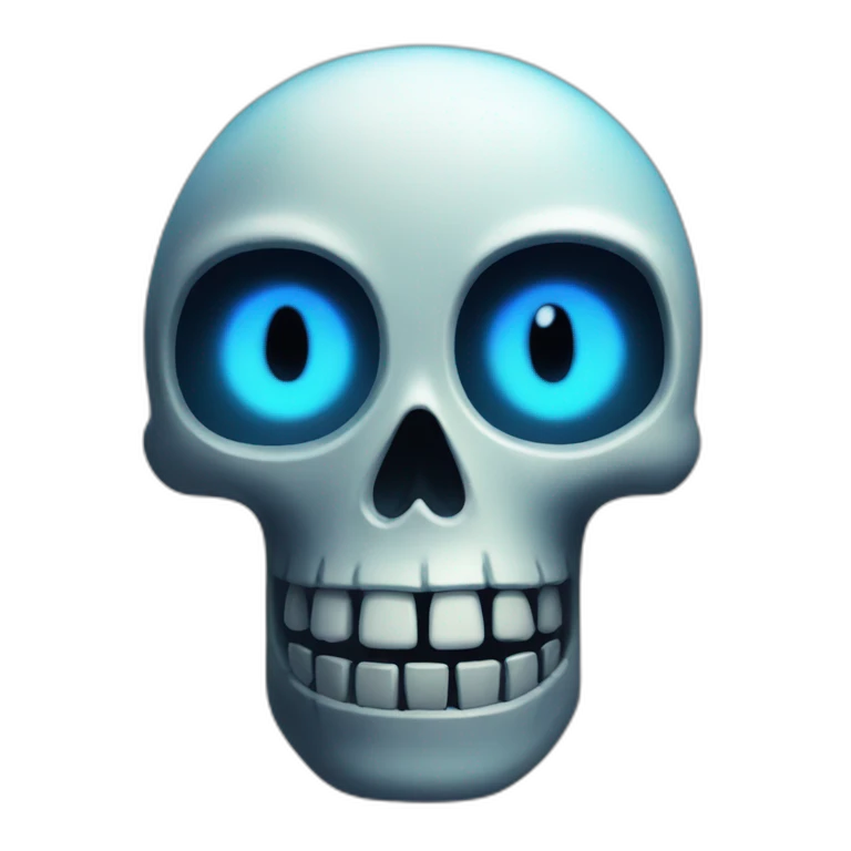 undertale skeleton right glowing blue eye emoji