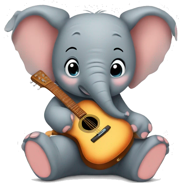 Elephant with guitar ￼ emoji
