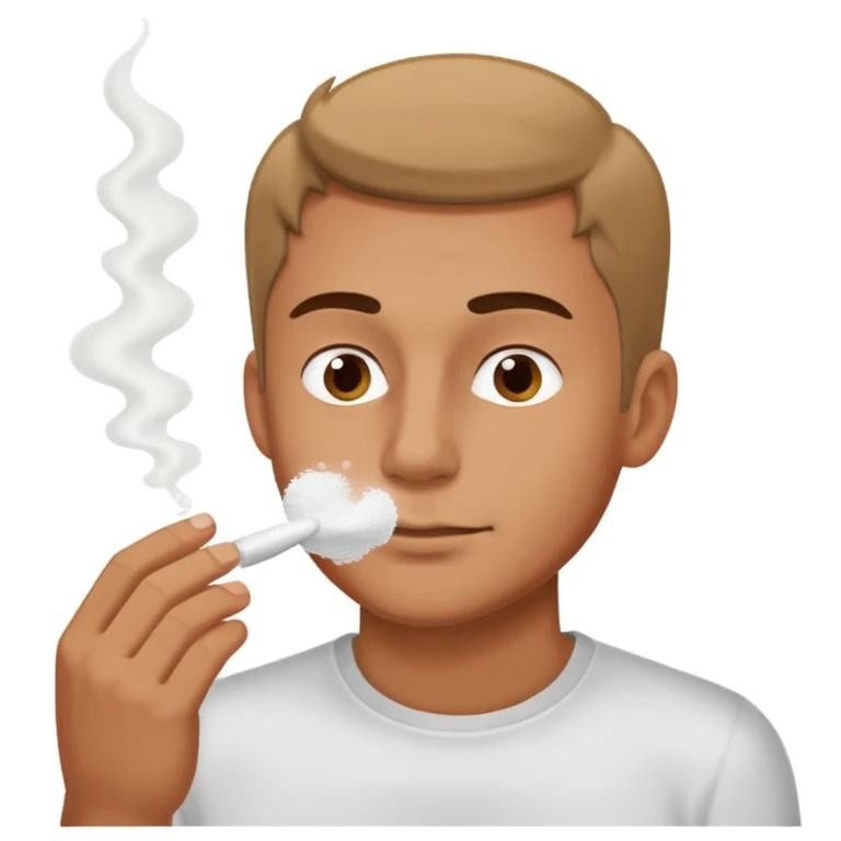 Man sniffing white powder emoji
