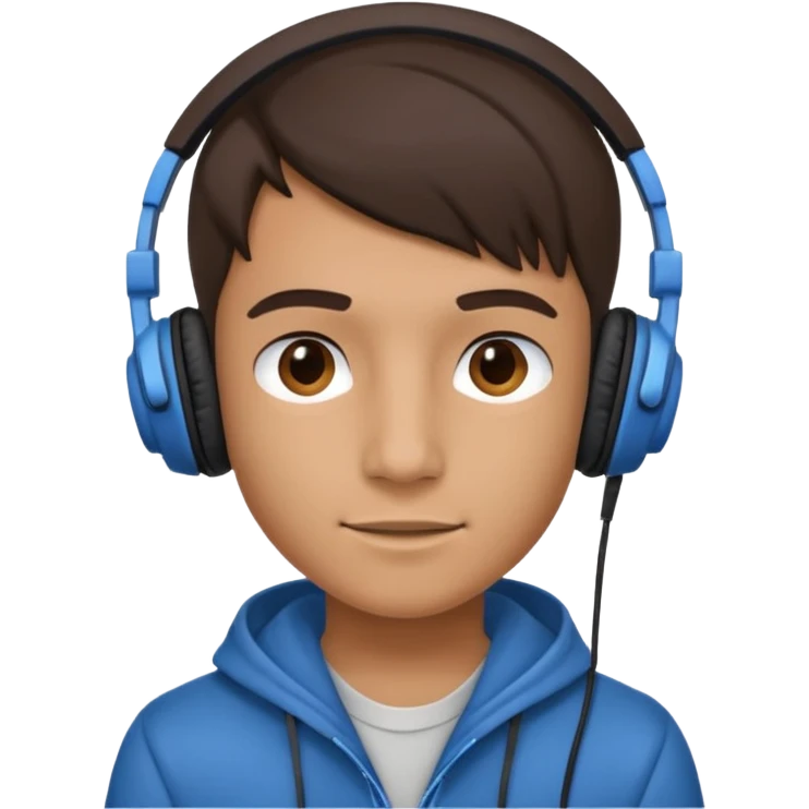 GenZ boy with headphones on and look like editor make him cool asf!  He must look like attitude and egoistic emoji