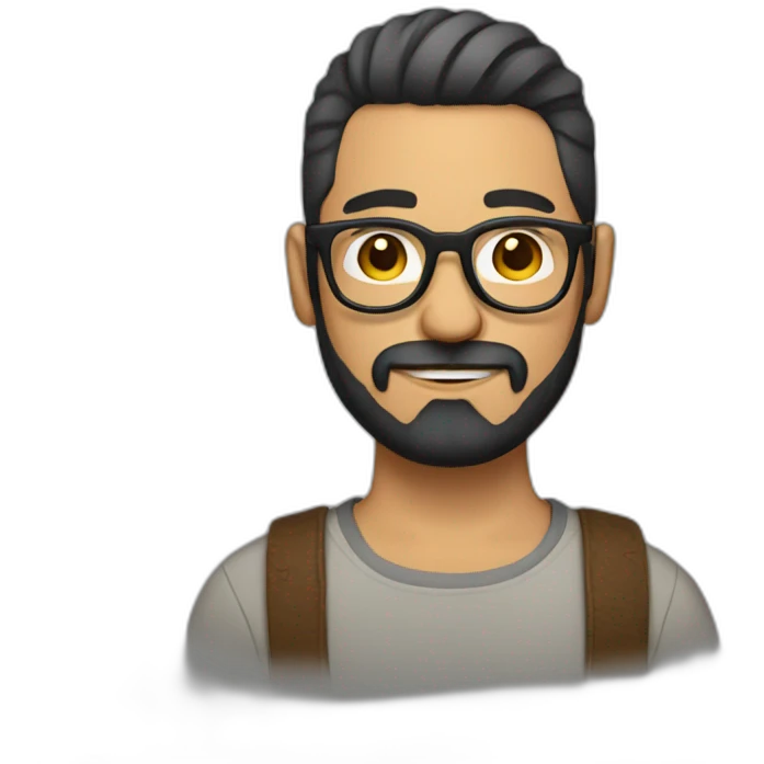 hipster mexican with beard, glasses and short hair emoji