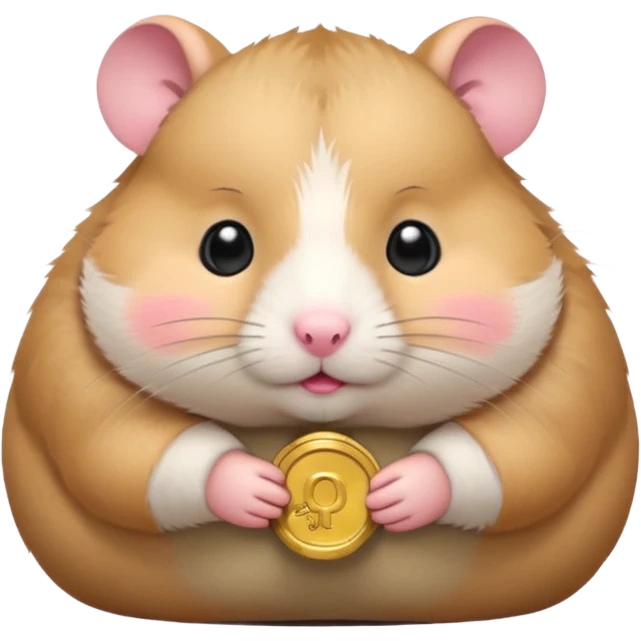 cartoon-style hamster melancholy expression opening his coin purse to showcase nothing emoji