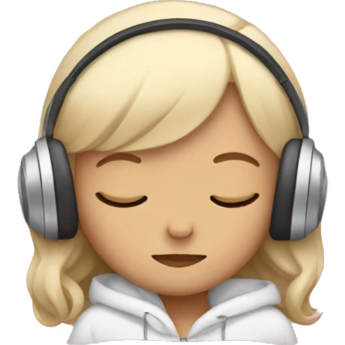 girly sleeping with headphones emoji