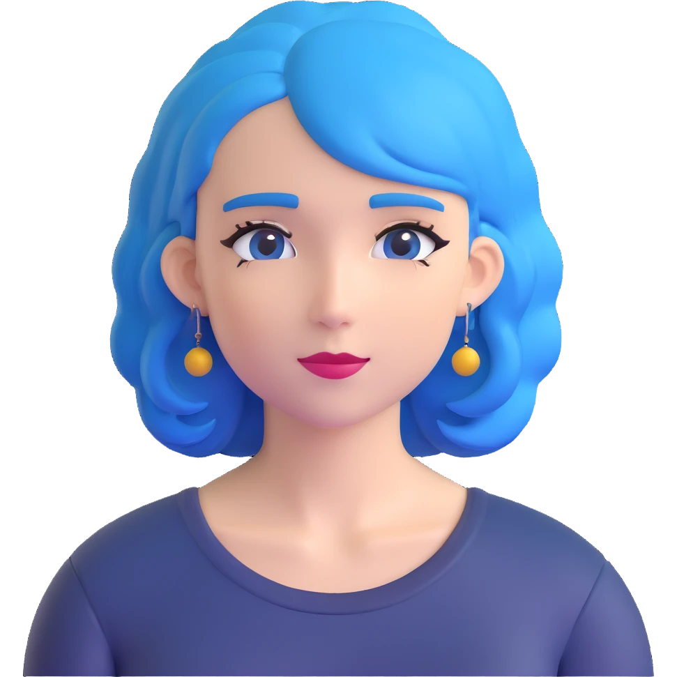woman with blue hair emoji