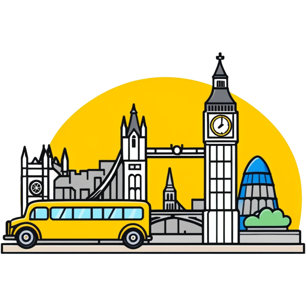 London with Queen's Guard and Union Jack flag emoji