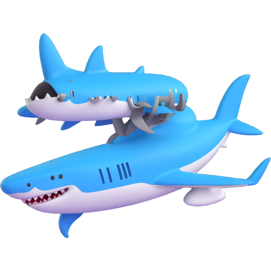 shark on an airplane emoji