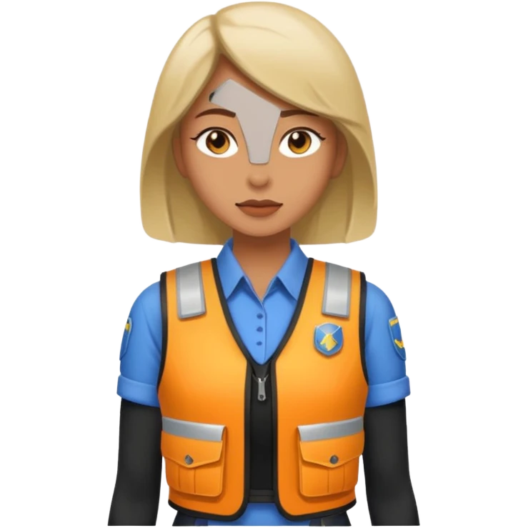 lady wearing bullet proof emoji