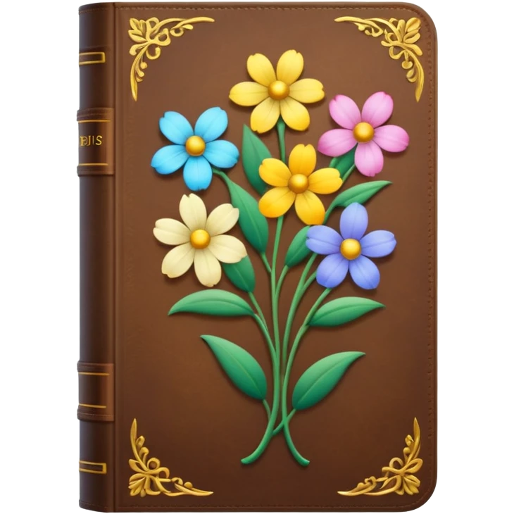  singular Bible with spring flowers around it emoji