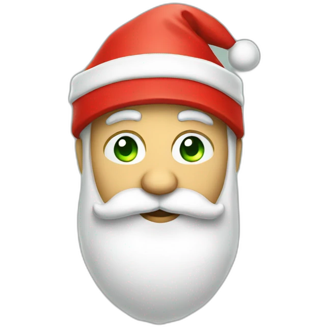 electrician dressed as santa claus with a green hat emoji