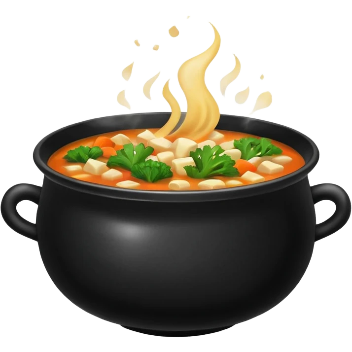 Realistic Soup in a black bowl   emoji