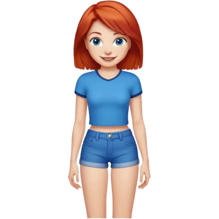 Big ass woman with red hair and blue eyes hot pants emoji