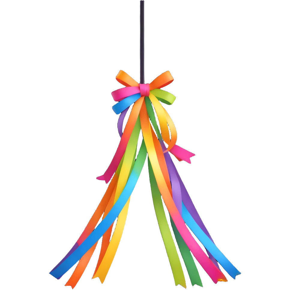 Spring maypole lamp with colorful ribbons emoji