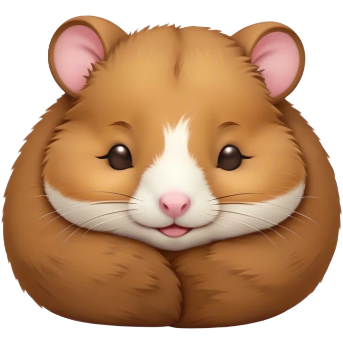 Meme-Worthy Cute Sleeping Brown Hamster Portrait Emoji, Head resting peacefully with a contented smile, showcasing a delightfully compact build and a luxuriously soft rich brown fur, eyes shut in a serene nap, Simplified yet hilariously adorable features, highly detailed, glowing with a soft, drowsy light, high shine, relaxed and utterly lovable, stylized with an air of playful laziness, bright and heartwarming, soft glowing outline, capturing the essence of a comically sleepy hamster, so meme-worthy it feels like it could instantly become the next viral sensation of adorable slumber! emoji