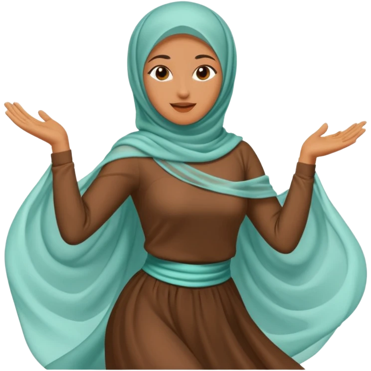 fully veiled woman dancing face also emoji