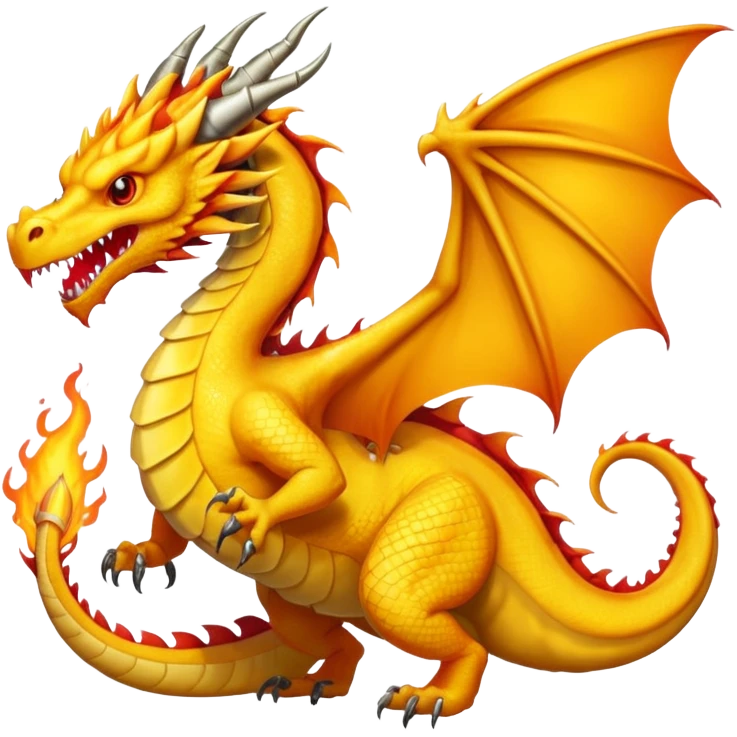 A yellow three head dragon emoji