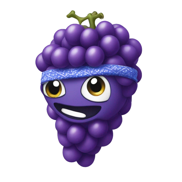 Grape wearing bandana  emoji
