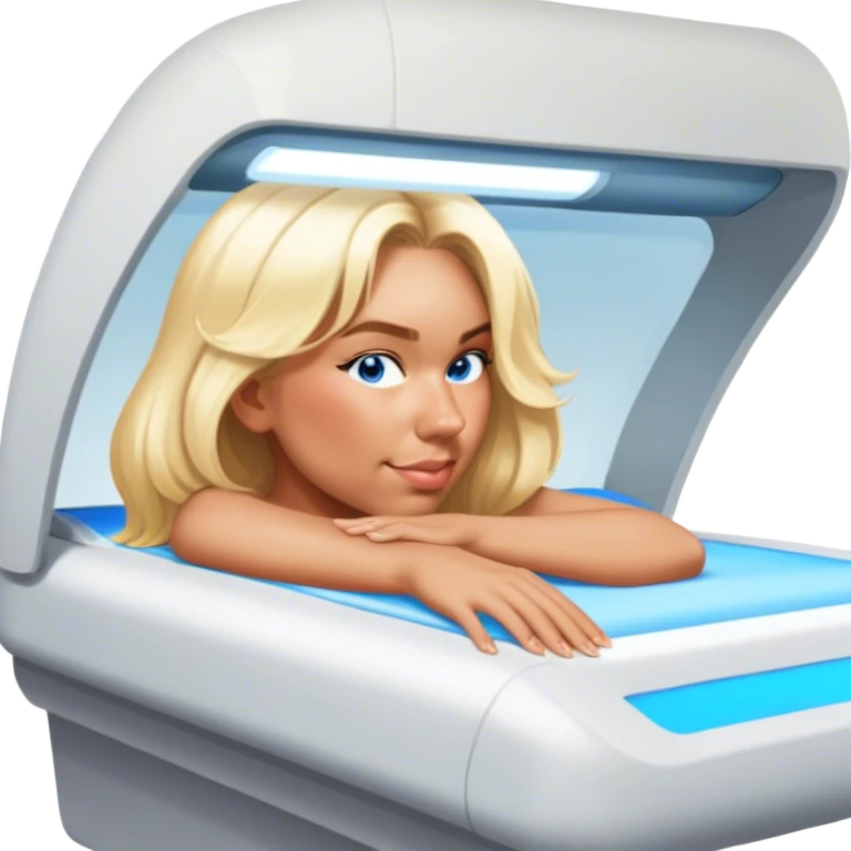 Do this girl next to a tanning bed emoji