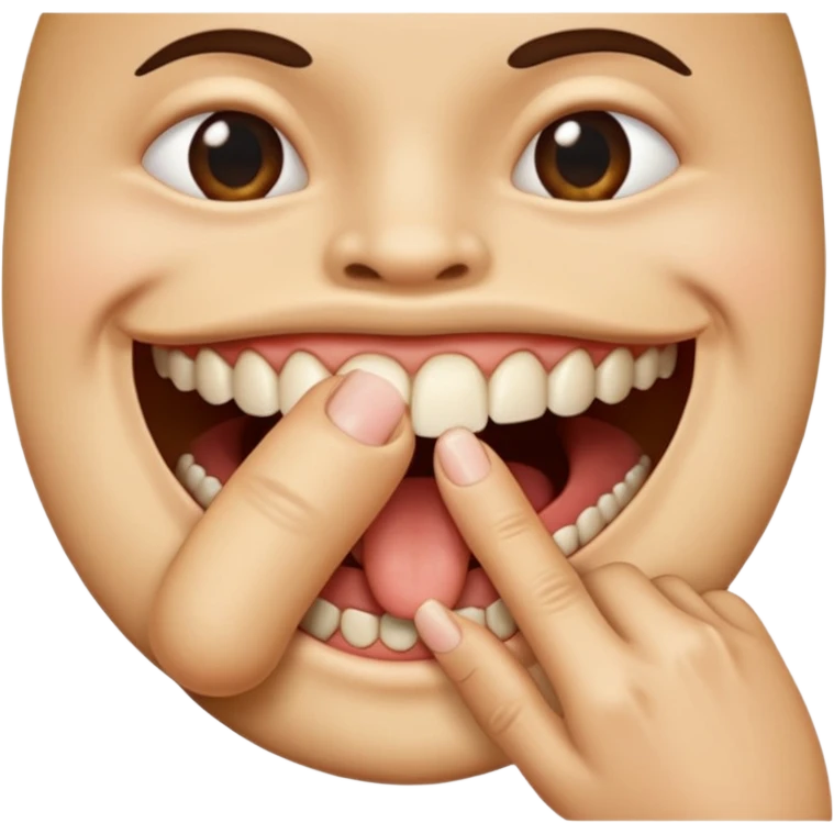 Una boca mordiendo el dedo emoji